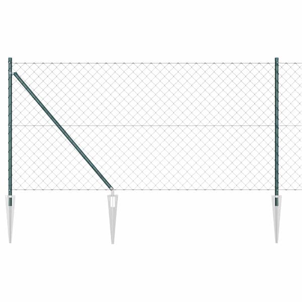 vidaXL Stängselstolpe Grön 25 x 1 m (40 x 40 mm mesht) Stål och PVC
