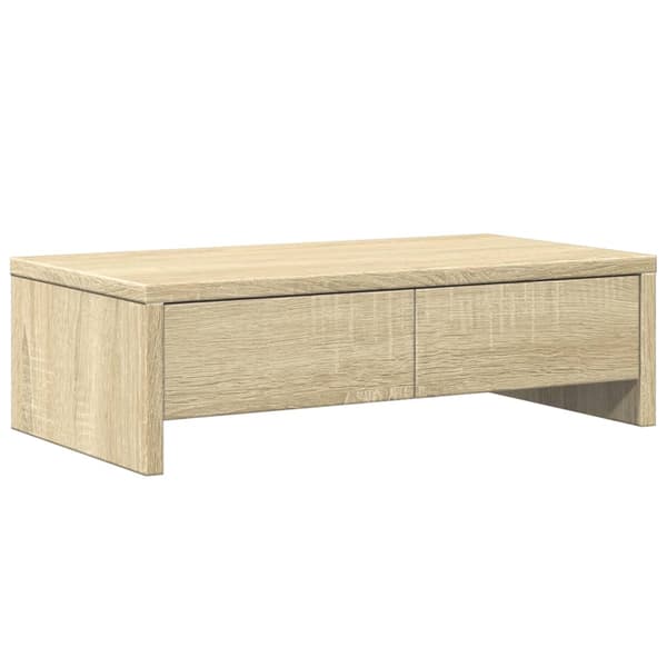vidaXL Skjermstativ med skuffer sonoma eik 50x27x15 cm konstruert tre