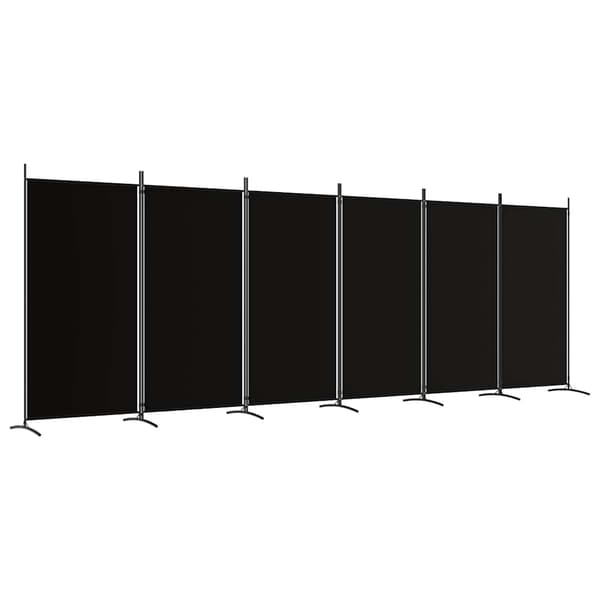 vidaXL Rumsavdelare 6 paneler svart 520x180 cm tyg