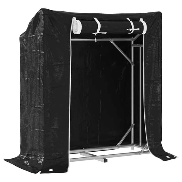 vidaXL Vedstativ med ståltråd 100,5x40,5x110,5 cm galvanisert stål