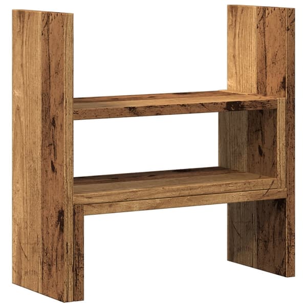 vidaXL Skrivbordshylla justerbar åldrat trä 40x17x41cm konstruerat trä