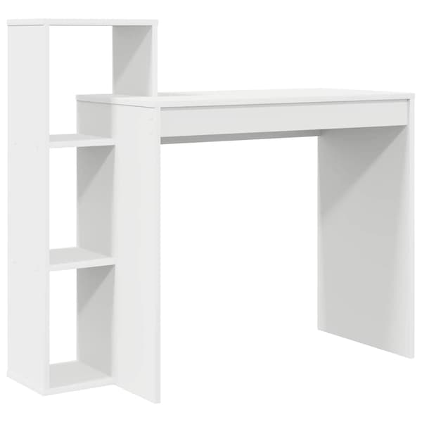 vidaXL Skrivbord med hylla Vit 100 x 40 x 90 cm Konstruerat trä