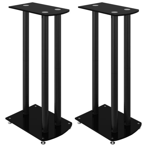 vidaXL Stativ för högtalare 2 st svart härdat glas 3-pelarmodell