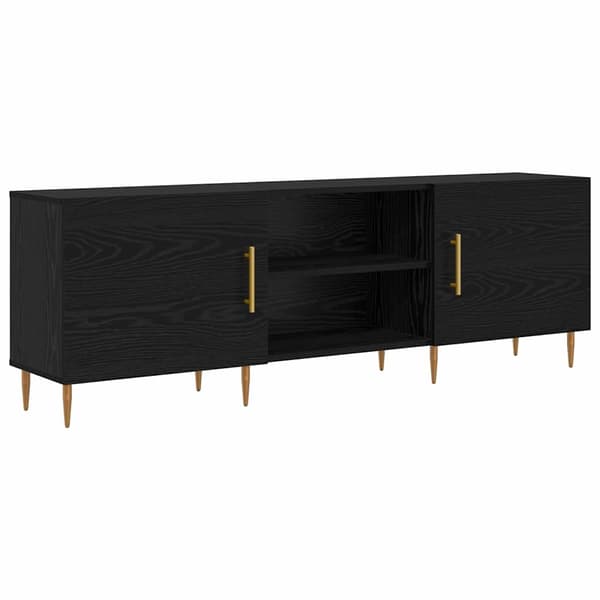 vidaXL TV-skåp Svart ek 150 x 30 x 50 cm Konstruerat trä