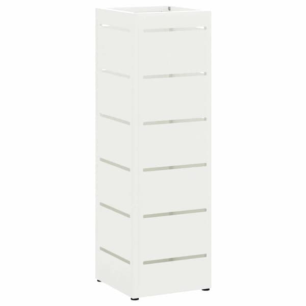 vidaXL Parasollstativ med lagring Hvit 15,5 x 15,5 x 49 cm Stål