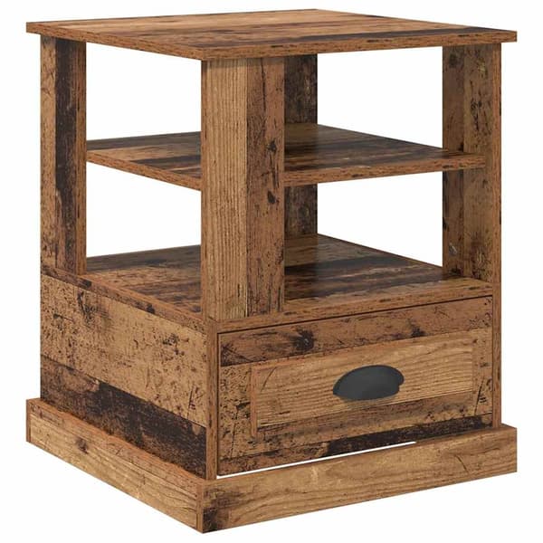 vidaXL Sängbord Gammalt trä 50 x 50 x 60 cm Konstruerat trä