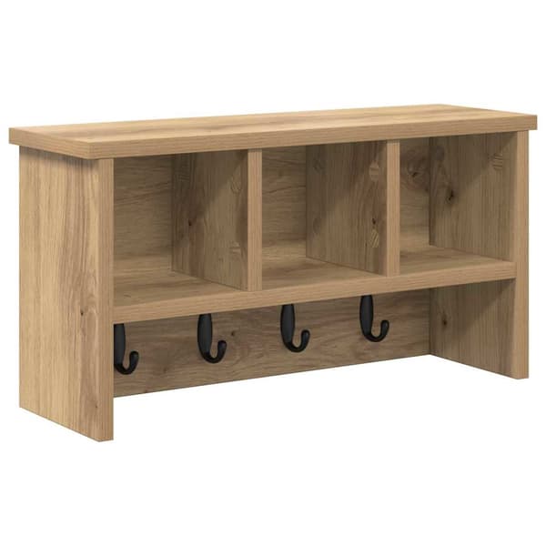 vidaXL Vegghengt kleshenger artisan eik 50 x 16 x 26 cm Konstruert tre