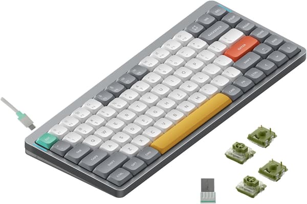 Nuphy Air75 V2 Trådlöst mekaniskt tangentbord QWERTY US - Slim Lunar Gray Moss