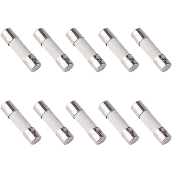 Keramisk sikring - 5-pakning - 5mm x 20mm - 250V - 2A - Hurtig smeltning