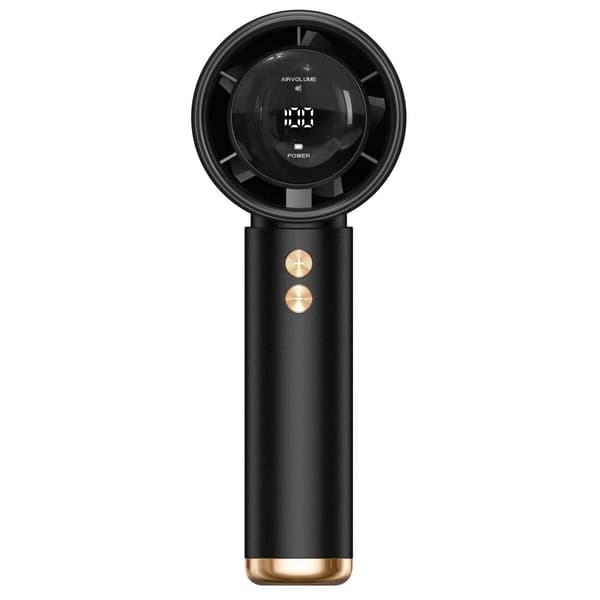 Håndholdt Turboventilator USB-C – Genopladelig Mini Blæser med 1200 mAh Batteri, Sort