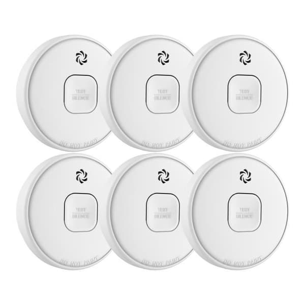 ELRO FS2010 rökdetektor 6-pack batteri 10 år certifierad EN14604 brand säkerhet alarm 85 dB Vit