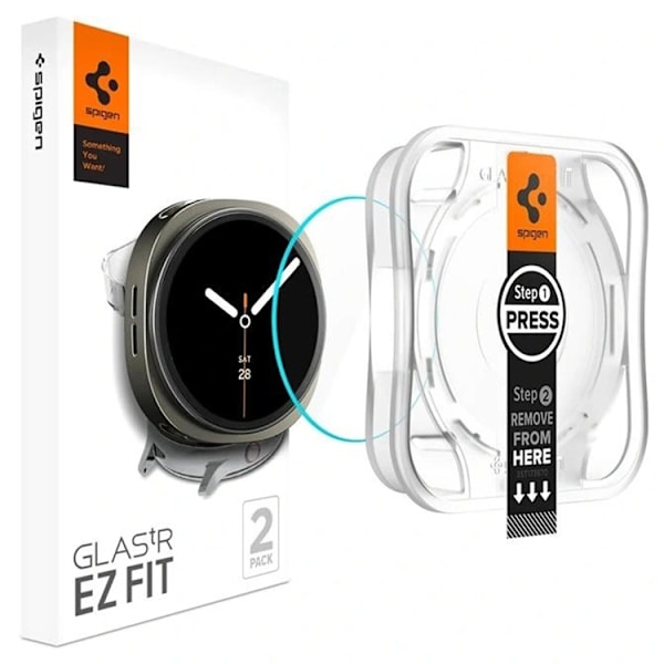 [2-Pack] Spigen Galaxy Watch 8 (44mm) Härdat Glas Skärmskydd