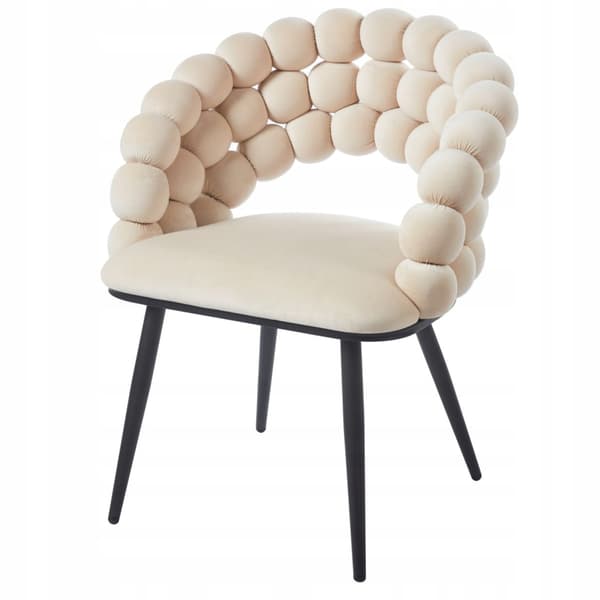 BUBBLE BEIGE GLAMOUR ELEGANT Furnitex sammetsbubblafåtölj