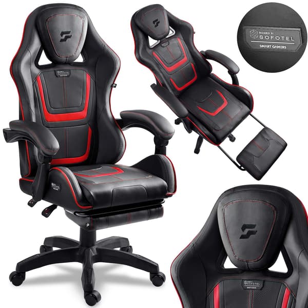 Gamingstol, snurrande gamerstol, fotstöd med hink, Specter Sofotel