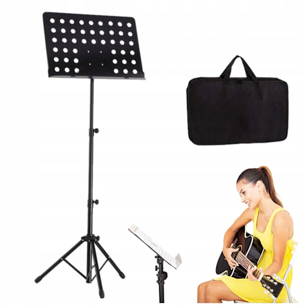 Notställ, hopfällbart, högt, justerbart, öppet arbete + väska