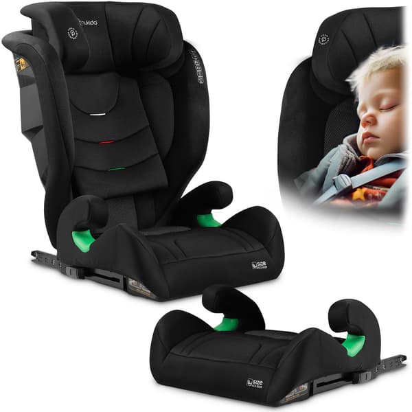 Nukido Louis mjuk bilbarnstol svart 15-36 kg ISOFIX