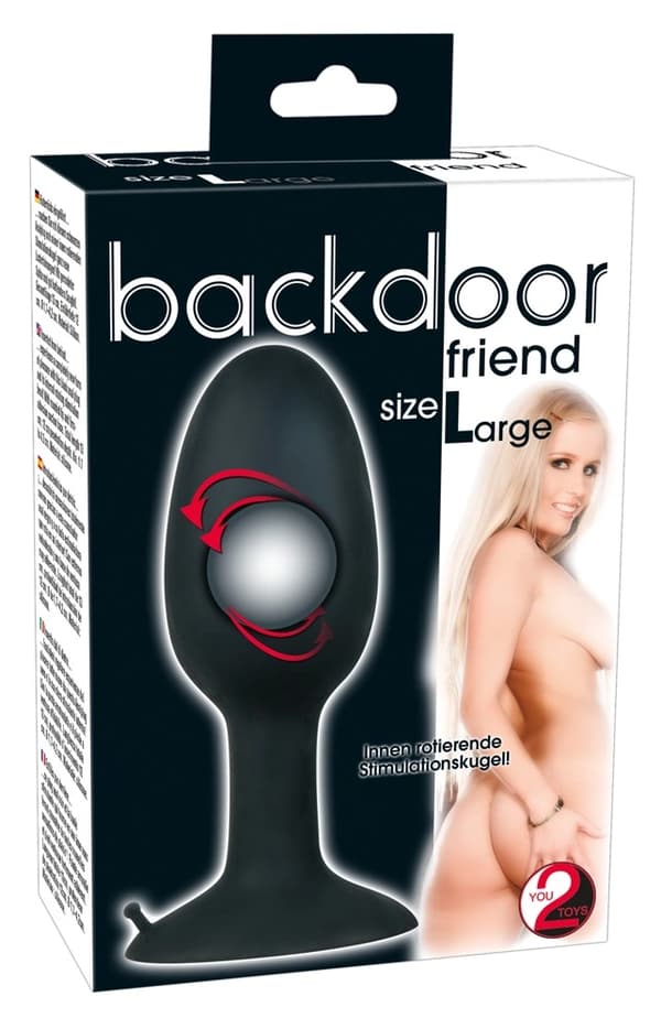 Backdoor Friend Stor Afrundet Analprop med Stimulationskugle Stor Silikoneprop