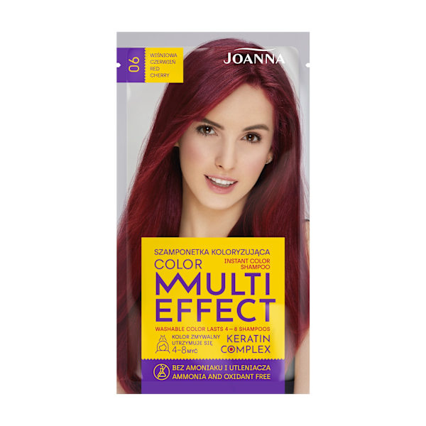 Röd/Gul/Orange Joanna Multi Effect Color Keratin Complex Schampo - 06 Körsbärs 35G