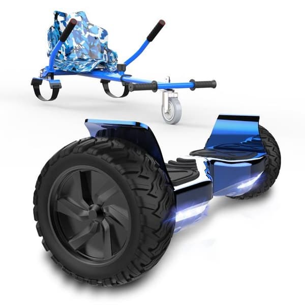 RCB Hoverboard 8,5 tum + Kart 2-i-1 – APP – Elektrisk Go Kart – perfekt present till barn – blå