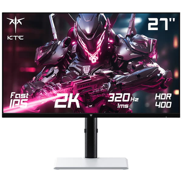 KTC H27E6 27-tums 2K QHD-spelskärm – 320 Hz uppdateringsfrekvens, 1 ms svarstid och fantastisk vit design