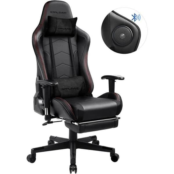 Gamingstol - GTPLAYER - GTPLAYER - Lutande fotstöd - Inbyggda Bluetooth-högtalare - Ergonomisk sits