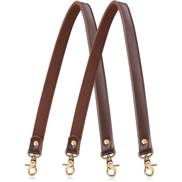 Utbytesaxelrem i äkta läder med canvasbaksida, axelrem för handväska, crossbody-rem, axelrem