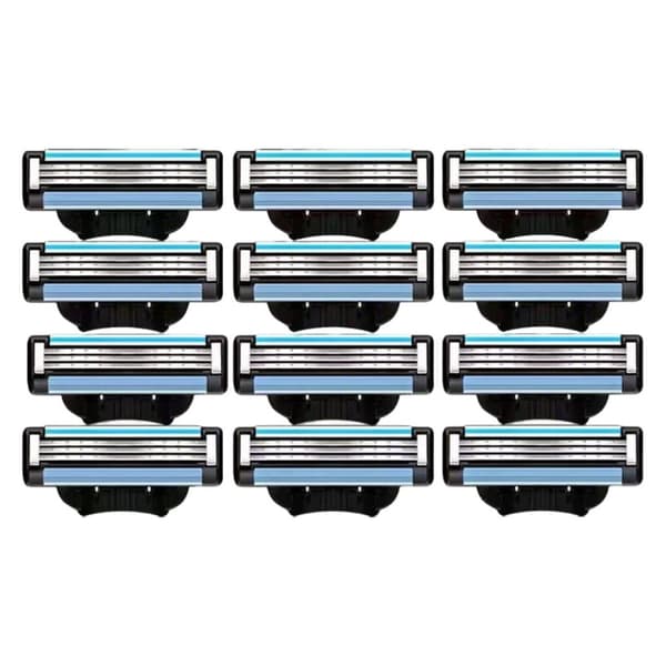 12-pack 3-lagers rakblad, universella för Gillette Mach3 manuell rakhyvel