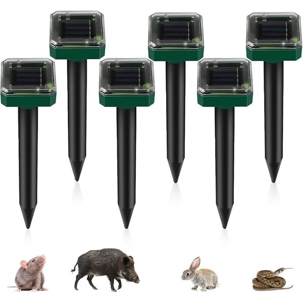 6-pack IP65 Ultraljud Solar Mullvadsskrämma - Mullvadsbekämpning - Vattentät - Sorkskrämma - Skadedjursbekämpning