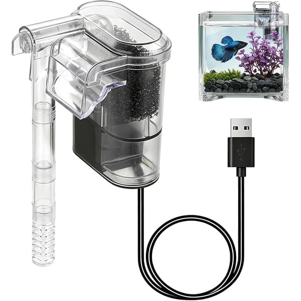 Justerbart 2,5W USB-hängande akvariefilter med 250 l/h flödeshastighet för akvarier