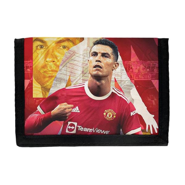 Nylonlommebok med borrelås: Cristiano Ronaldo 2021 Manchster United, slitesterk lommebok med levende og unikt design