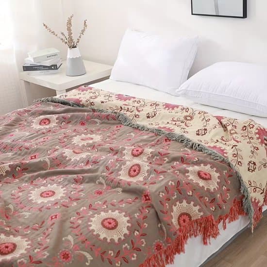 100% Bomull Boho Ultramjuk Filt, 150x200 cm Andningsbart Helårstäcke för Soffsäng, Lätt Dekorativ Hundkudde Stil 5