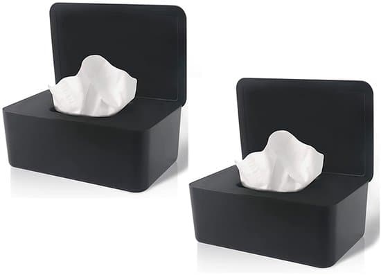 2-delt holder til vådservietter med låg - 18,5 x 12,2 x 7 cm - Med silikoneforsegling - Nem at åbne og lukke - til opbevaring af servietter, vådservie