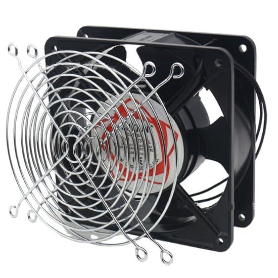 Højtemperatur aksialventilator 120 x 120 x 38 mm – Stille drift – Velegnet til brændeovne og kedler – Energibesparelser op til 30%