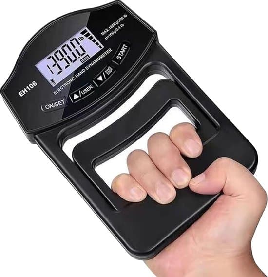 Digitaalinen käsidynamometri, jopa 396 paunaa/180 kg, puristusvoiman mittari, USB ja akku, LCD-näyttö, innovatiivinen, sormivoiman harjoittelu
