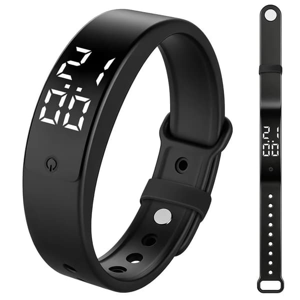 Vibrerande väckarklocka armband, tyst vibrerande väckarklocka, spänne, timer, 10 dagliga larm, medicin- och vattenpåminnelser, för barn och vuxna.
