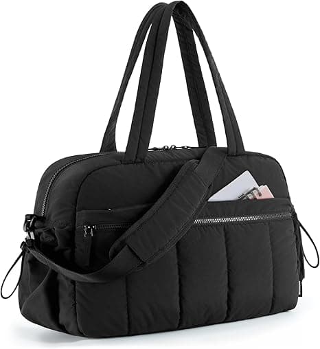 Sportstaske, rejsetaske, letvægts weekendtaske, vandtæt, håndbagage - flyhåndbagage - sort