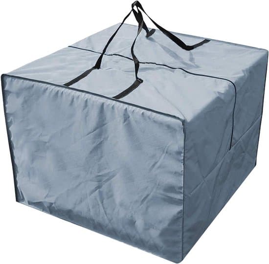 Dynförvaringsväska - Trädgårdsdynväska - Möbelskydd - Vattentätt Oxfordtygmaterial - 81 x 81 x 61 cm - Grå