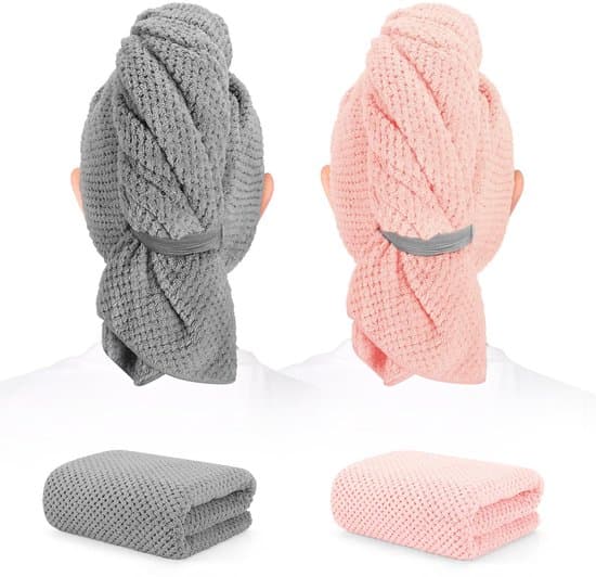 2-pack mikrofiberhanddukar för långt hår, mycket absorberande och snabbtorkande, ultramjuk och snabbtorkande, för kvinnor och flickor, 100 x 60 cm