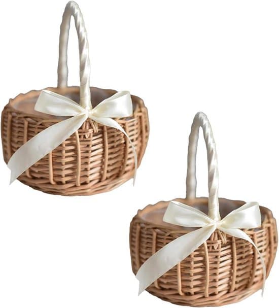 Set med 2 handvävda vasskorgar för dekoration och picknick