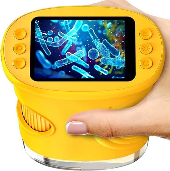 Gul Børne 1000x Digitalt Mikroskop 2-tommer 1080p LCD-skærm