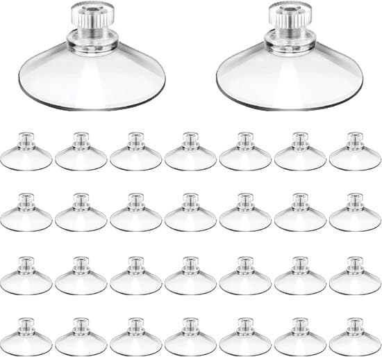 Gennemsigtig sugekop, 30 stk., gevindsugekopper, PVC-plastsugekopbeslag, isoleret gardinsugekop til autocamper, bil, varevogn, 40 mm