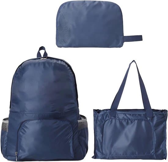 Ultralätt hopfällbar ryggsäck, vattentät, unisex, för resor/vandring/camping/cykling, svart.