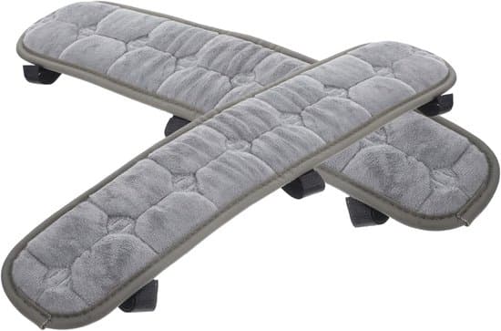 2 kappaletta käsinojasuojia, tuolien käsinojatyynyt, toimistotuolien käsinojasuojat, pölytiiviit käsinojanpäälliset, tuki, harmaa, 45*10cm, tarranauha