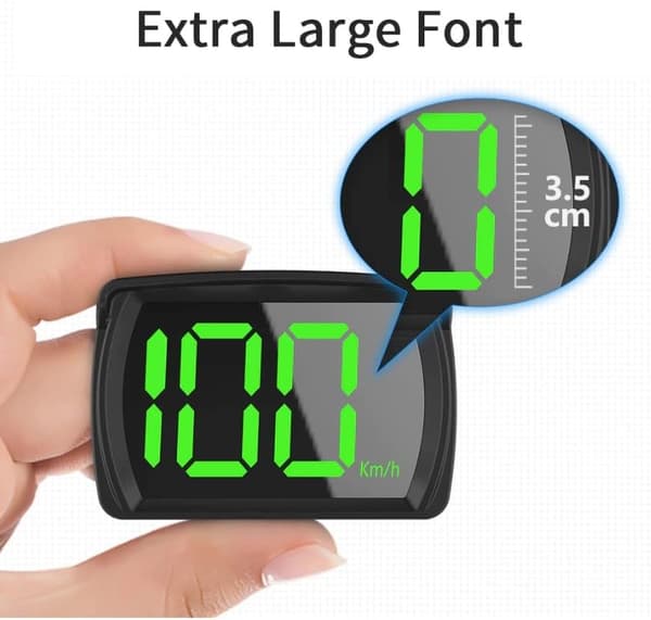 Automatisk head-up display, speedometer, med GPS-chip, egnet til cykler, motorcykler, lastbiler, biler og scootere.