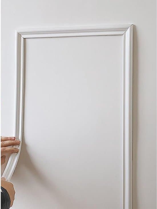 2,3 cm x 300 cm Vit Självhäftande PVC Dekorativ Tak-/Hörnlist