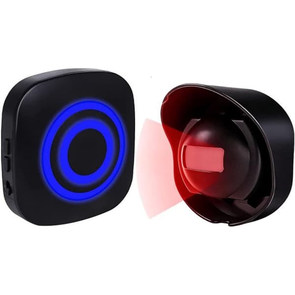 Rörelsedetektor, passagevarnare, larm, kattklocka, trådlöst larmsystem med plug-in-mottagare och PIR-sensordetektor för kontor, butik eller hem