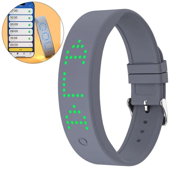 Vibrerande väckarklocka armbandsur – Timer, 8 alarmtider, sömnövervakning, vattentät, ansluts till smartphones, lämplig för barn och vuxna.