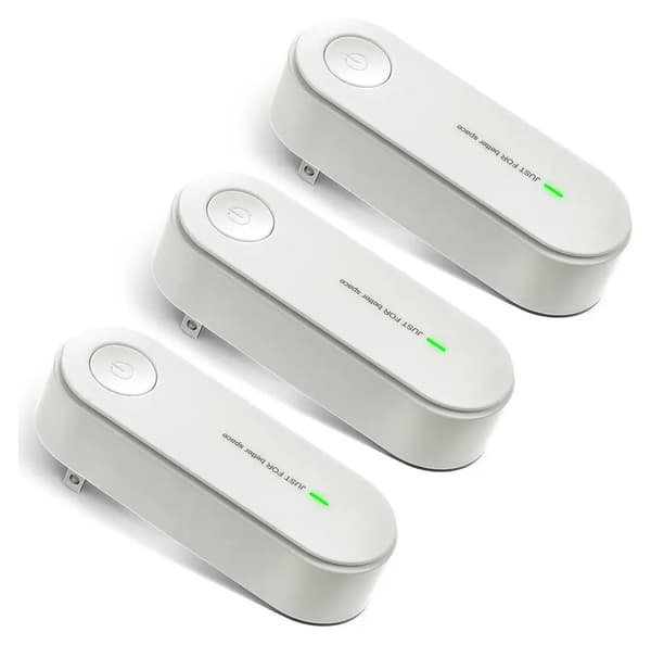 Tre-delt ultralyds luftrenser sæt, til hjemmebrug, med fjernelse af mider, plug-in iongenerator, husholdningsluftrenser og deodoriseringsfunktioner.