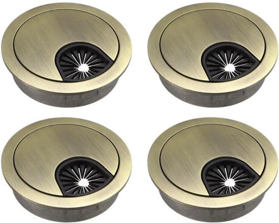 4-pack 60 mm guldmetall skrivbordskabelhantering hålskydd