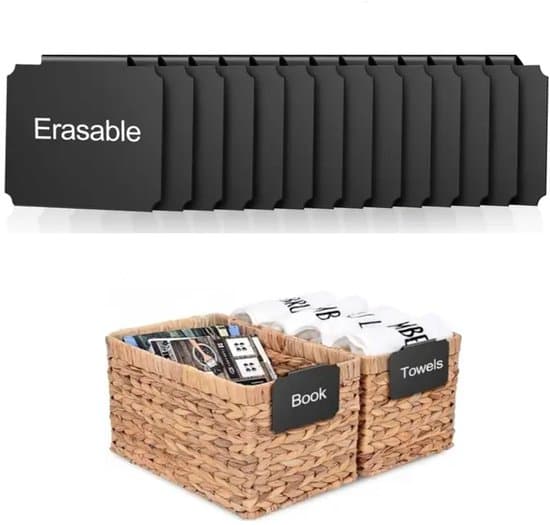 15 stk. - aftagelige clip-on etiketter - mini tavle-tavler - PVC opbevaringsklassificerings-tavleclips - sort